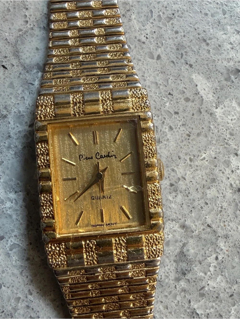 Pierre Cardin Gold-Tone Men’s Square Dial Bracelet Watch